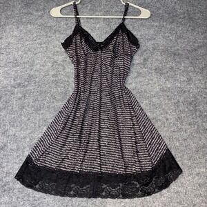 XOXO Nightgown Women Large Black Hugs Kisses Script Lace Trim Chemise 3773-49